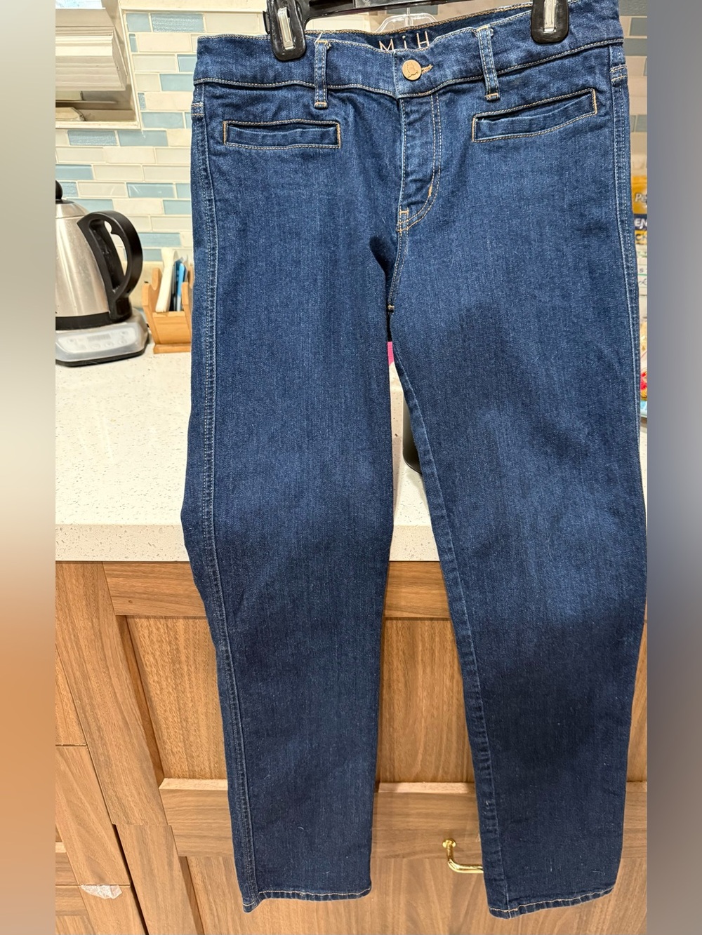 MiH Women's  Paris Mid Rise Dark Blue Slim Jeans